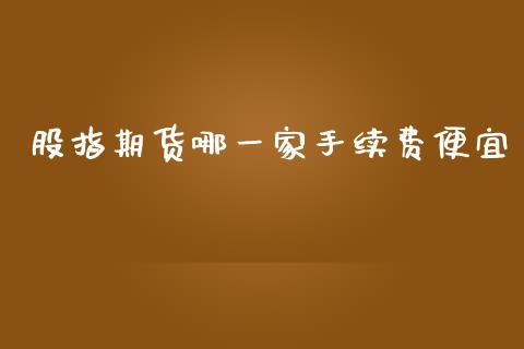 股指期货哪一家手续费便宜_https://www.yunyouns.com_期货直播_第1张