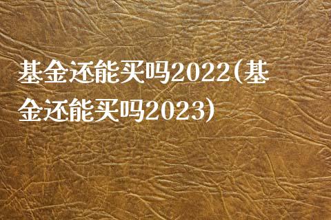 基金还能买吗2022(基金还能买吗2023)_https://www.yunyouns.com_股指期货_第1张