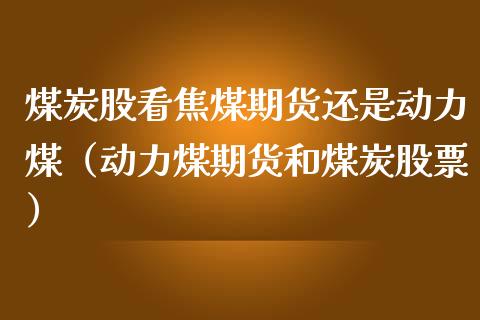 煤炭股看焦煤期货还是动力煤（动力煤期货和煤炭股票）_https://www.yunyouns.com_期货行情_第1张