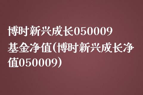 博时新兴成长050009基金净值(博时新兴成长净值050009)_https://www.yunyouns.com_期货行情_第1张