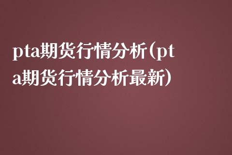 pta期货行情分析(pta期货行情分析最新)_https://www.yunyouns.com_期货行情_第1张