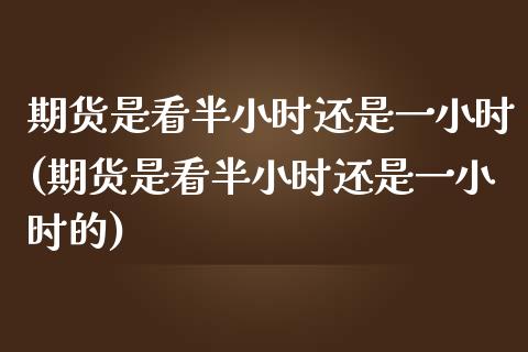 期货是看半小时还是一小时(期货是看半小时还是一小时的)_https://www.yunyouns.com_期货直播_第1张