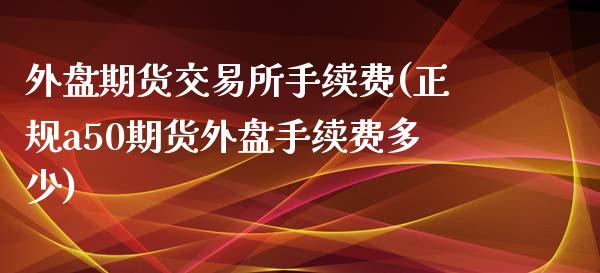 外盘期货交易所手续费(正规a50期货外盘手续费多少)_https://www.yunyouns.com_期货直播_第1张