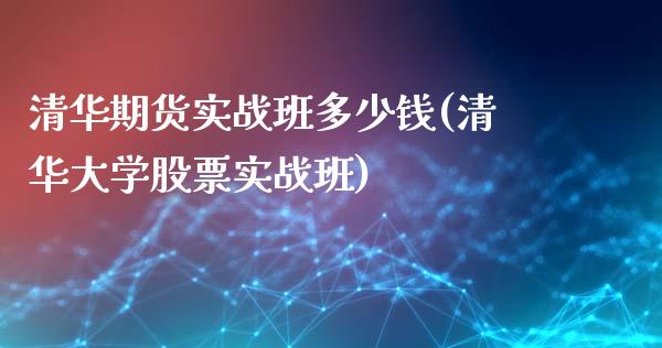 清华期货实战班多少钱(清华大学股票实战班)_https://www.yunyouns.com_期货行情_第1张