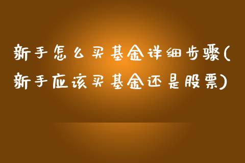 新手怎么买基金详细步骤(新手应该买基金还是股票)_https://www.yunyouns.com_期货直播_第1张