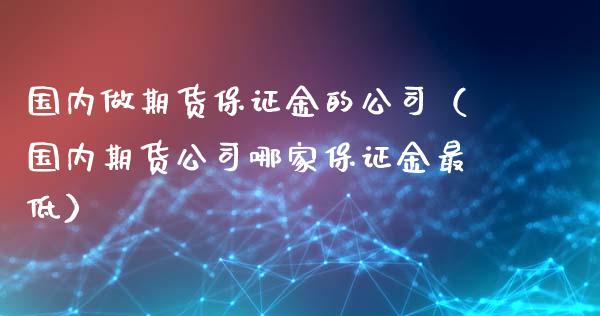 国内做期货保证金的公司（国内期货公司哪家保证金最低）_https://www.yunyouns.com_期货直播_第1张