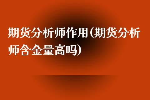 期货分析师作用(期货分析师含金量高吗)_https://www.yunyouns.com_恒生指数_第1张