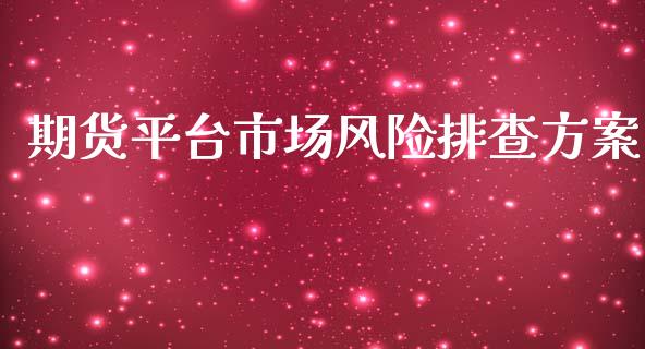 期货平台市场风险排查方案_https://www.yunyouns.com_恒生指数_第1张