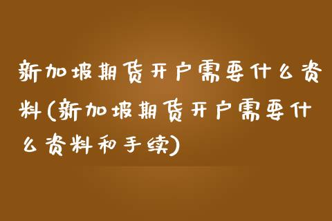 新加坡期货开户需要什么资料(新加坡期货开户需要什么资料和手续)_https://www.yunyouns.com_期货直播_第1张