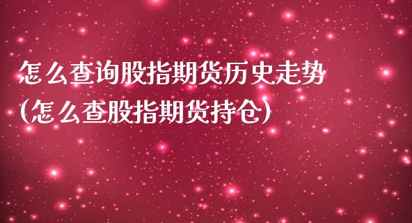 怎么查询股指期货历史走势(怎么查股指期货持仓)_https://www.yunyouns.com_股指期货_第1张