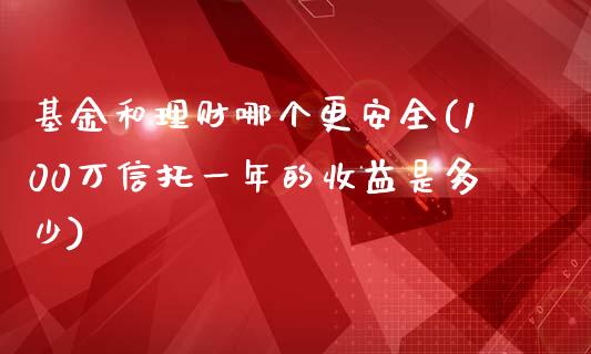 基金和理财哪个更安全(100万信托一年的收益是多少)_https://www.yunyouns.com_期货直播_第1张