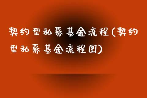 契约型私募基金流程(契约型私募基金流程图)_https://www.yunyouns.com_股指期货_第1张