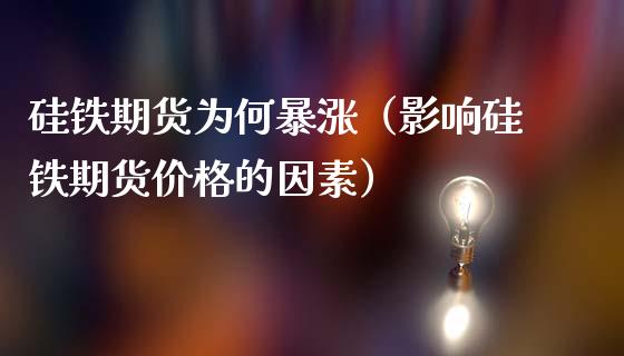 硅铁期货为何暴涨（影响硅铁期货价格的因素）_https://www.yunyouns.com_期货直播_第1张