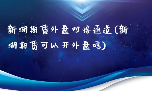 新湖期货外盘对接通道(新湖期货可以开外盘吗)_https://www.yunyouns.com_恒生指数_第1张