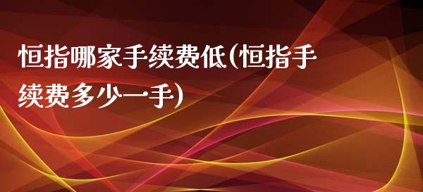 恒指哪家手续费低(恒指手续费多少一手)_https://www.yunyouns.com_恒生指数_第1张