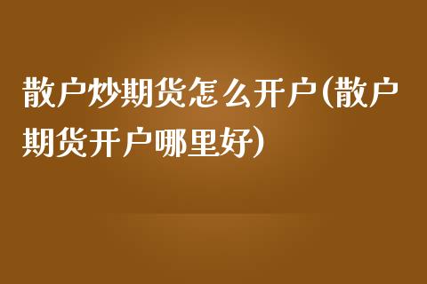 散户炒期货怎么开户(散户期货开户哪里好)_https://www.yunyouns.com_期货直播_第1张