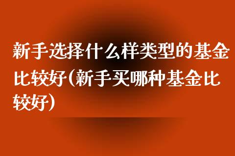 新手选择什么样类型的基金比较好(新手买哪种基金比较好)_https://www.yunyouns.com_恒生指数_第1张