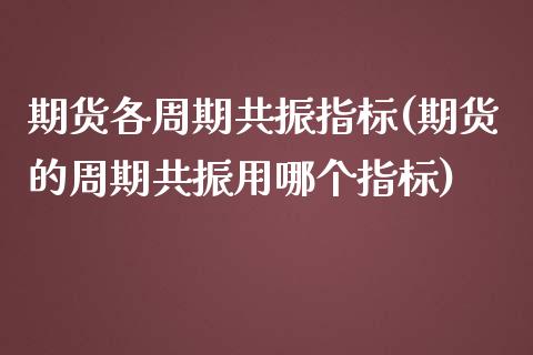 期货各周期共振指标(期货的周期共振用哪个指标)_https://www.yunyouns.com_股指期货_第1张