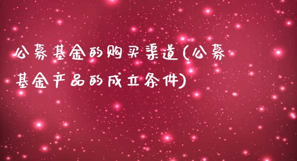 公募基金的购买渠道(公募基金产品的成立条件)_https://www.yunyouns.com_期货直播_第1张