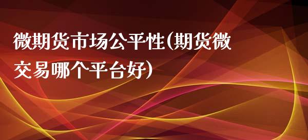 微期货市场公平性(期货微交易哪个平台好)_https://www.yunyouns.com_期货行情_第1张