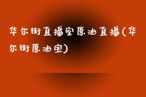 华尔街直播室原油直播(华尔街原油宝)_https://www.yunyouns.com_期货行情_第1张