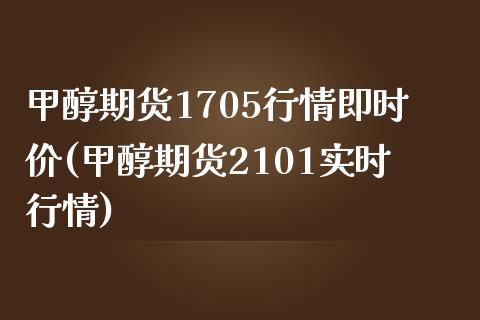 甲醇期货1705行情即时价(甲醇期货2101实时行情)_https://www.yunyouns.com_股指期货_第1张