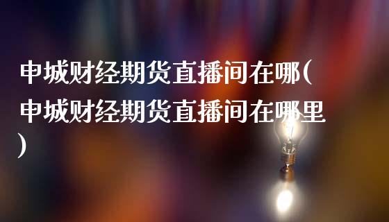 申城财经期货直播间在哪(申城财经期货直播间在哪里)_https://www.yunyouns.com_股指期货_第1张