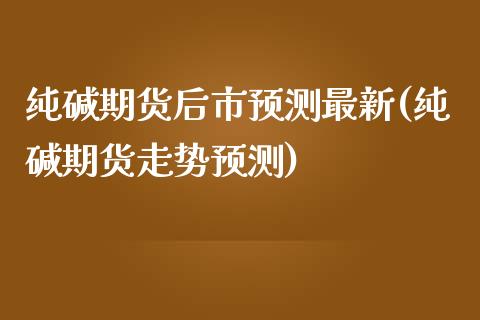 纯碱期货后市预测最新(纯碱期货走势预测)_https://www.yunyouns.com_期货行情_第1张