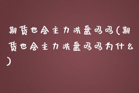 期货也会主力洗盘吗吗(期货也会主力洗盘吗吗为什么)_https://www.yunyouns.com_期货直播_第1张