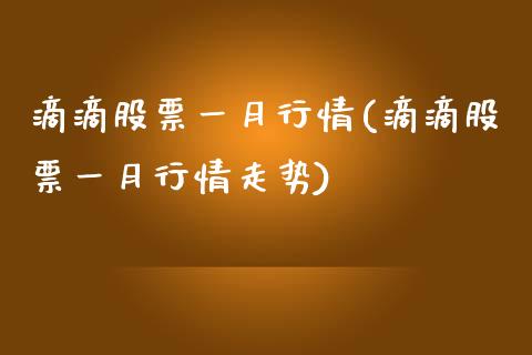 滴滴股票一月行情(滴滴股票一月行情走势)_https://www.yunyouns.com_期货直播_第1张