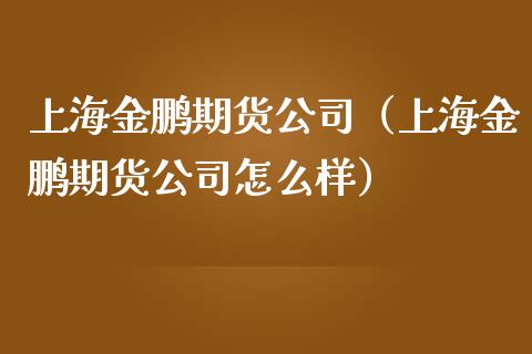 上海金鹏期货公司（上海金鹏期货公司怎么样）_https://www.yunyouns.com_期货直播_第1张