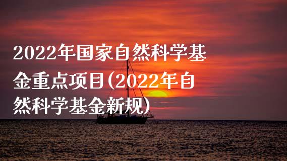 2022年国家自然科学基金重点项目(2022年自然科学基金新规)_https://www.yunyouns.com_期货行情_第1张