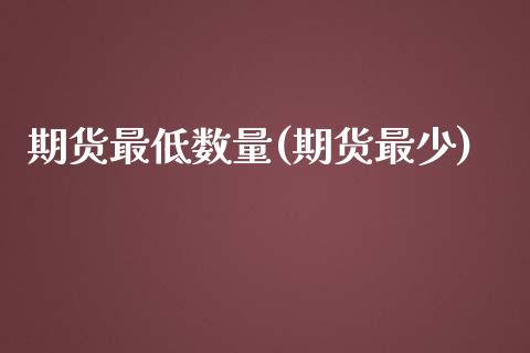 期货最低数量(期货最少)_https://www.yunyouns.com_恒生指数_第1张