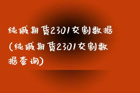 纯碱期货2301交割数据(纯碱期货2301交割数据查询)_https://www.yunyouns.com_恒生指数_第1张