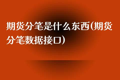 期货分笔是什么东西(期货分笔数据接口)_https://www.yunyouns.com_期货直播_第1张