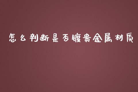 怎么判断是否镀贵金属材质_https://www.yunyouns.com_恒生指数_第1张