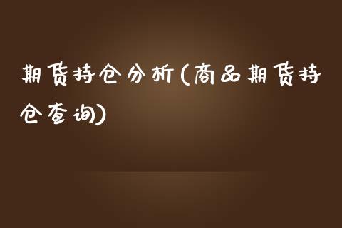 期货持仓分析(商品期货持仓查询)_https://www.yunyouns.com_恒生指数_第1张