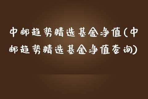 中邮趋势精选基金净值(中邮趋势精选基金净值查询)_https://www.yunyouns.com_期货行情_第1张