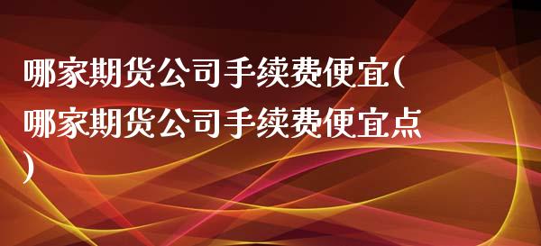 哪家期货公司手续费便宜(哪家期货公司手续费便宜点)_https://www.yunyouns.com_期货行情_第1张