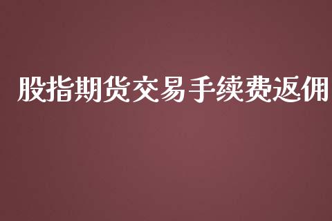 股指期货交易手续费返佣_https://www.yunyouns.com_期货直播_第1张