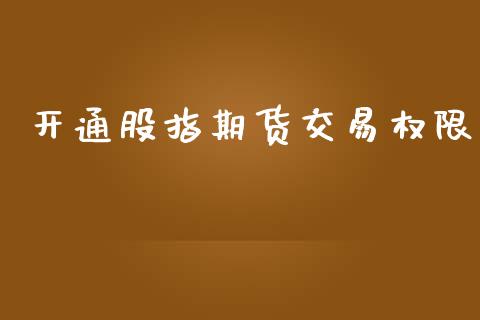 开通股指期货交易权限_https://www.yunyouns.com_股指期货_第1张