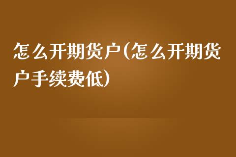 怎么开期货户(怎么开期货户手续费低)_https://www.yunyouns.com_股指期货_第1张