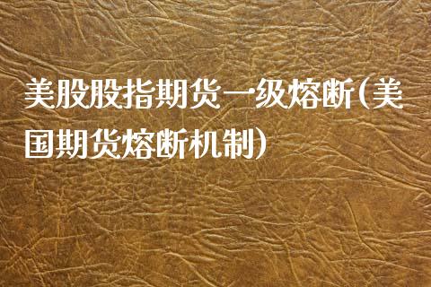 美股股指期货一级熔断(美国期货熔断机制)_https://www.yunyouns.com_股指期货_第1张