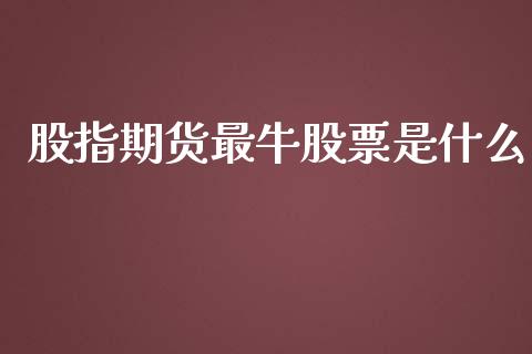 股指期货最牛股票是什么_https://www.yunyouns.com_期货行情_第1张