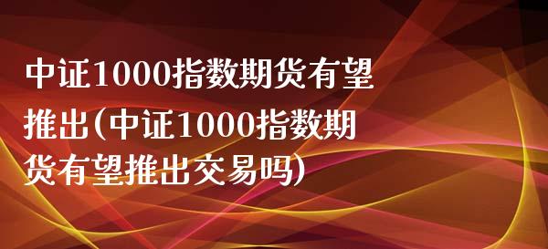 中证1000指数期货有望推出(中证1000指数期货有望推出交易吗)_https://www.yunyouns.com_恒生指数_第1张