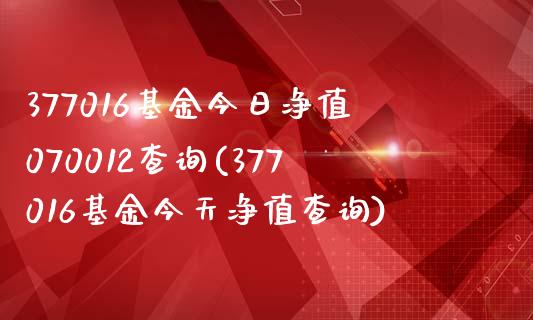 377016基金今日净值070012查询(377016基金今天净值查询)_https://www.yunyouns.com_股指期货_第1张