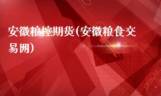 安徽粮控期货(安徽粮食交易网)_https://www.yunyouns.com_股指期货_第1张