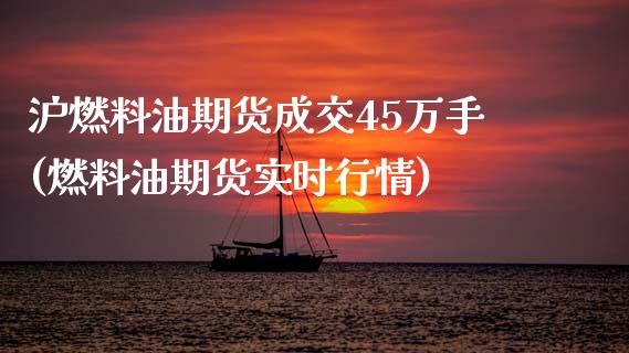 沪燃料油期货成交45万手(燃料油期货实时行情)_https://www.yunyouns.com_期货直播_第1张