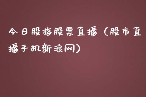 今日股指股票直播（股市直播手机新浪网）_https://www.yunyouns.com_期货行情_第1张