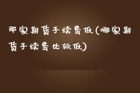 那家期货手续费低(哪家期货手续费比较低)_https://www.yunyouns.com_期货行情_第1张